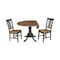 International Concepts Round 42 in Dual Drop Leaf Table, 2 San Remo Side Chairs, Hickory/Washed Coal, 42 W, 42 L, 29.5 in H K45-42DP-C10P - alternate 3